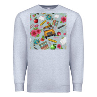 Heather Grey school bus back to school seamless pattern Premium Sweatshirt - BundleAndBundleShop