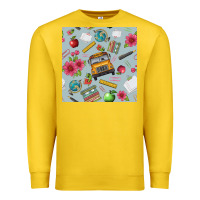 Lemon school bus back to school seamless pattern Premium Sweatshirt - BundleAndBundleShop