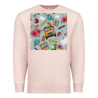 Pale Pink school bus back to school seamless pattern Premium Sweatshirt - BundleAndBundleShop