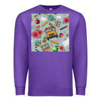 Purple school bus back to school seamless pattern Premium Sweatshirt - BundleAndBundleShop