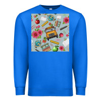 True Royal school bus back to school seamless pattern Premium Sweatshirt - BundleAndBundleShop