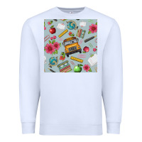 White school bus back to school seamless pattern Premium Sweatshirt - BundleAndBundleShop