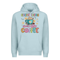 Blue Mist great ideas come after coffee Premium Hoodie - MaliasSmallBusiness