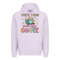 Lilac great ideas come after coffee Premium Hoodie - MaliasSmallBusiness