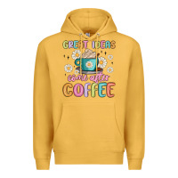 Mustard great ideas come after coffee Premium Hoodie - MaliasSmallBusiness