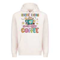 Pale Pink great ideas come after coffee Premium Hoodie - MaliasSmallBusiness