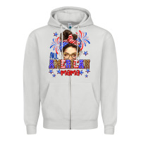 Dove Grey All American mama Zipper Hoodie - Neo Western