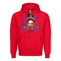 Red All American mama Zipper Hoodie - Neo Western