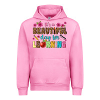 Fuchsia Pink its a beautiful day for learning Urban Hoodie - NancyCooperArtShop