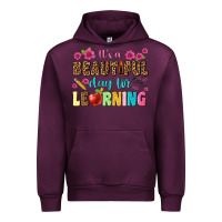 Mauve Wine its a beautiful day for learning Urban Hoodie - NancyCooperArtShop