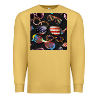 Antique Gold 4th of july glasses  seamless pattern Premium Sweatshirt - BundleAndBundleShop