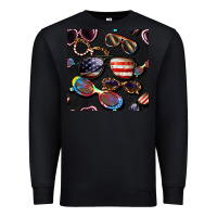Black 4th of july glasses  seamless pattern Premium Sweatshirt - BundleAndBundleShop