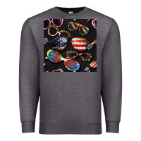 Charcoal Heather 4th of july glasses  seamless pattern Premium Sweatshirt - BundleAndBundleShop