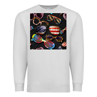 Dove Grey 4th of july glasses  seamless pattern Premium Sweatshirt - BundleAndBundleShop