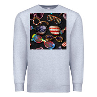 Heather Grey 4th of july glasses  seamless pattern Premium Sweatshirt - BundleAndBundleShop