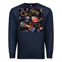 Navy 4th of july glasses  seamless pattern Premium Sweatshirt - BundleAndBundleShop