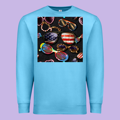 4th Of July Glasses  Seamless Pattern Premium Sweatshirt Designed By Bundleandbundleshop