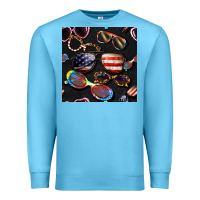 Ocean Blue 4th of july glasses  seamless pattern Premium Sweatshirt - BundleAndBundleShop