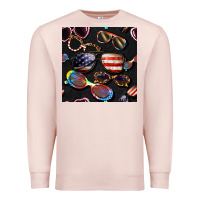 Pale Pink 4th of july glasses  seamless pattern Premium Sweatshirt - BundleAndBundleShop