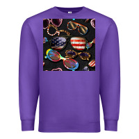 Purple 4th of july glasses  seamless pattern Premium Sweatshirt - BundleAndBundleShop