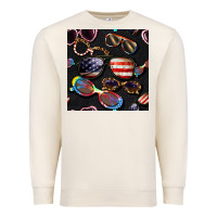 Sandshell 4th of july glasses  seamless pattern Premium Sweatshirt - BundleAndBundleShop