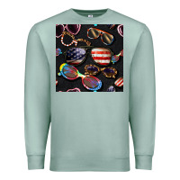 Seafoam 4th of july glasses  seamless pattern Premium Sweatshirt - BundleAndBundleShop