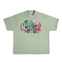Oil Green floral nurse Urban Heavy Tee - RanaPortraitStore
