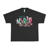 Pigment Black floral nurse Urban Heavy Tee - RanaPortraitStore