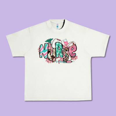 Floral Nurse Urban Heavy Tee Designed By Ranaportraitstore