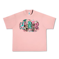 Salmon floral nurse Urban Heavy Tee - RanaPortraitStore