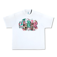 White floral nurse Urban Heavy Tee - RanaPortraitStore