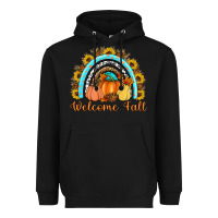 Black Welcome Fall Rainbow Heavyweight Hoodie - Artiststas