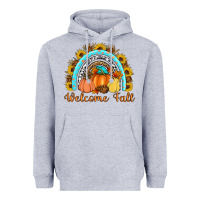 Heather Grey Welcome Fall Rainbow Heavyweight Hoodie - Artiststas
