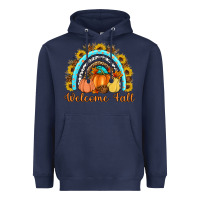 Navy Welcome Fall Rainbow Heavyweight Hoodie - Artiststas