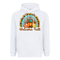 White Welcome Fall Rainbow Heavyweight Hoodie - Artiststas
