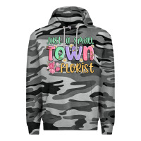 Slate Camo just a small town florist Premium Hoodie - MaliasSmallBusiness