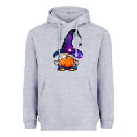 Heather Grey witch gnome with pumpkin Heavyweight Hoodie - BundleAndBundleShop