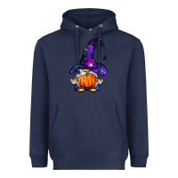 Navy witch gnome with pumpkin Heavyweight Hoodie - BundleAndBundleShop