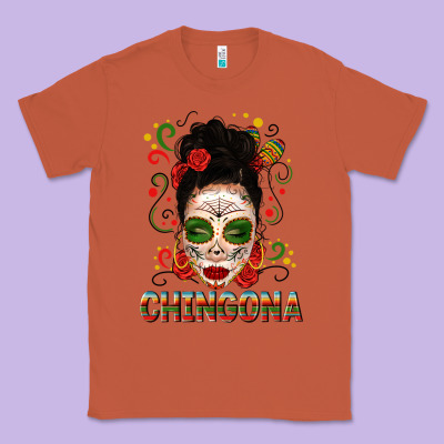 Mexicana Skull Girl Messy Bun Classic Tee Designed By Texasbilliewilder