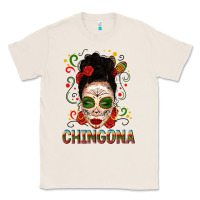 Natural Mexicana Skull Girl Messy Bun Classic Tee - texasbilliewilder