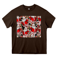 Chocolate Brown Merry Christmas Heavy Core Tee - CowhideDigitalArt