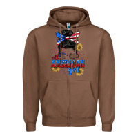 Chestnut All American girl 4th of July Zipper Hoodie - CowGirlArtShop
