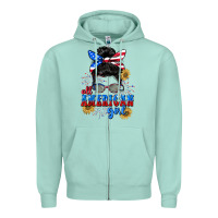 Seafoam All American girl 4th of July Zipper Hoodie - CowGirlArtShop