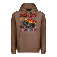 Chestnut just a boy who loves monster trucks Premium Hoodie - MaliasSmallBusiness