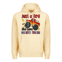 Pina Colada just a boy who loves monster trucks Premium Hoodie - MaliasSmallBusiness