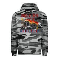 Slate Camo just a boy who loves monster trucks Premium Hoodie - MaliasSmallBusiness