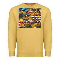 Antique Gold bulldozer camouflage american flag Premium Sweatshirt - Artiststas