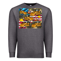 Charcoal Heather bulldozer camouflage american flag Premium Sweatshirt - Artiststas