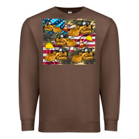 Chestnut bulldozer camouflage american flag Premium Sweatshirt - Artiststas