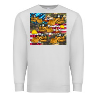 Dove Grey bulldozer camouflage american flag Premium Sweatshirt - Artiststas